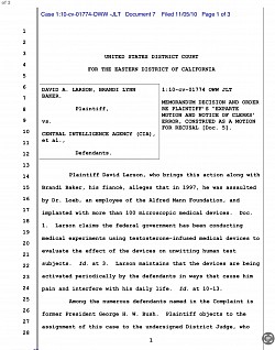DAVID A. LARSON, BRANDI LYNN BAKER. Plaintiff, V. CENTRAL INTELLIGENCE AGENCY (CIA) , et al., Defendants.