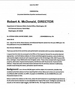June 10, 2017- Letter to the United States Department of Veterans Affairs