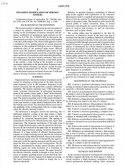 Sep. 1, 1998- PULSATIVE MANIPULATION OF NERVOUS SYSTEMS, 6,091,994
