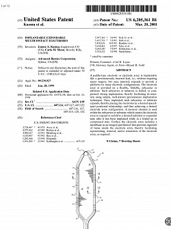 Mar. 20, 2001- IMPLANTABLE EXPANDABLE MULTICONTACT ELECTRODES, US 6,205,361 B1