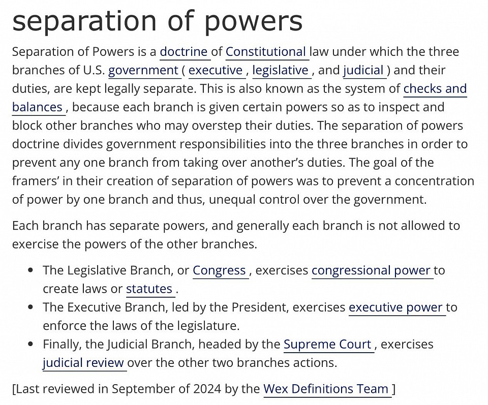separation of powers