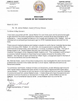 Letter Rep. Jim Guest